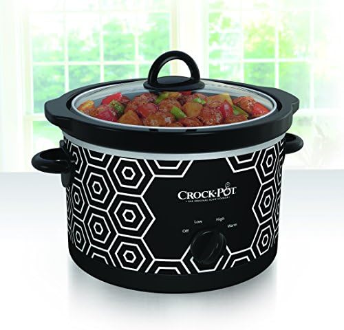 Crock-Pot 4.5 Quart Portable Slow Cooker – Black & White Reserve C189