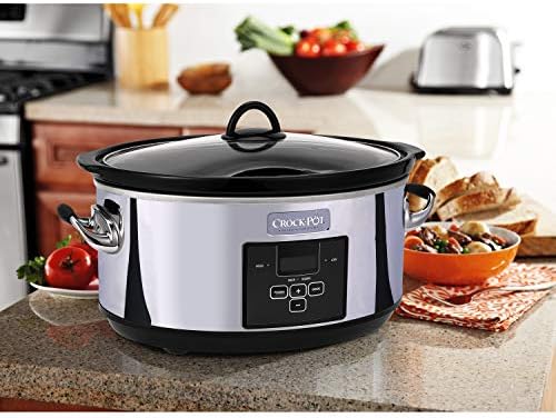 Crock-Pot 7 Quart Programmable Slow Cooker – Polished Platinum Fresh C156