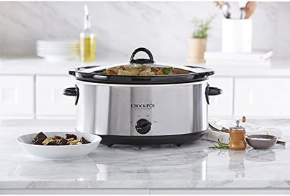 Crock-Pot 7 Quart Oval Manual Slow Cooker – Stainless Steel Choice C195