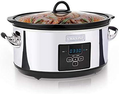 Crock-Pot 7 Quart Programmable Slow Cooker – Polished Platinum Fresh C156
