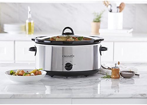 Crock-Pot 7 Quart Oval Manual Slow Cooker – Stainless Steel Choice C195