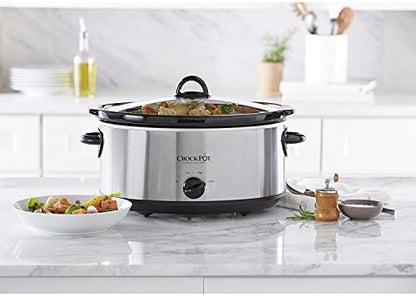 Crock-Pot 7 Quart Oval Manual Slow Cooker – Stainless Steel Choice C195