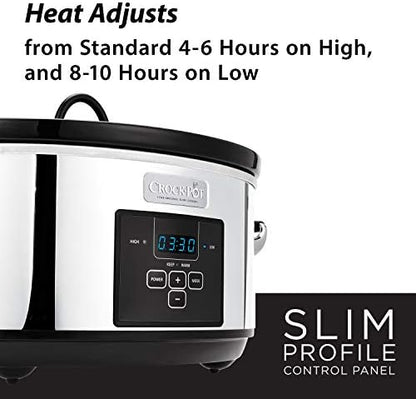 Crock-Pot 7 Quart Programmable Slow Cooker – Polished Platinum Fresh C156