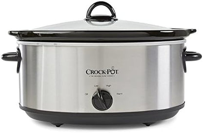 Crock-Pot 7 Quart Oval Manual Slow Cooker – Stainless Steel Choice C195