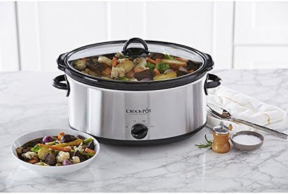Crock-Pot 7 Quart Oval Manual Slow Cooker – Stainless Steel Choice C195