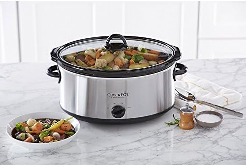 Crock-Pot 7 Quart Oval Manual Slow Cooker – Stainless Steel Choice C195