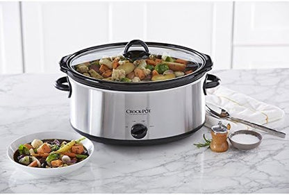 Crock-Pot 7 Quart Oval Manual Slow Cooker – Stainless Steel Choice C195