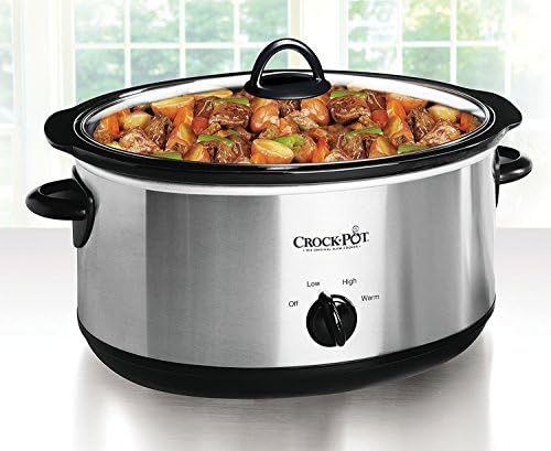 Crock-Pot 7 Quart Oval Manual Slow Cooker – Stainless Steel Choice C195