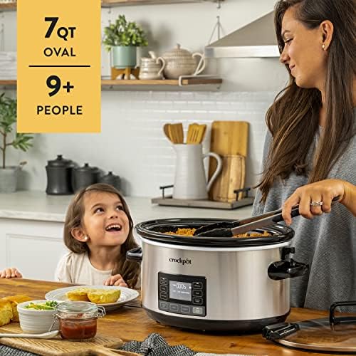 Crock-Pot 7 Quart Portable Programmable Slow Cooker with Timer Classic C154