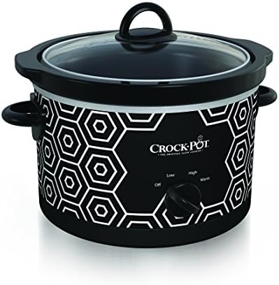 Crock-Pot 4.5 Quart Portable Slow Cooker – Black & White Reserve C189