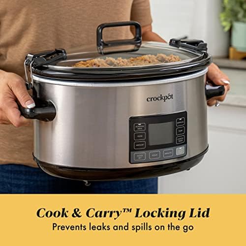 Crock-Pot 7 Quart Portable Programmable Slow Cooker with Timer Classic C154