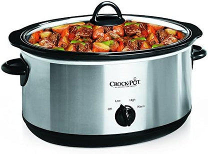 Crock-Pot 7 Quart Oval Manual Slow Cooker – Stainless Steel Choice C195