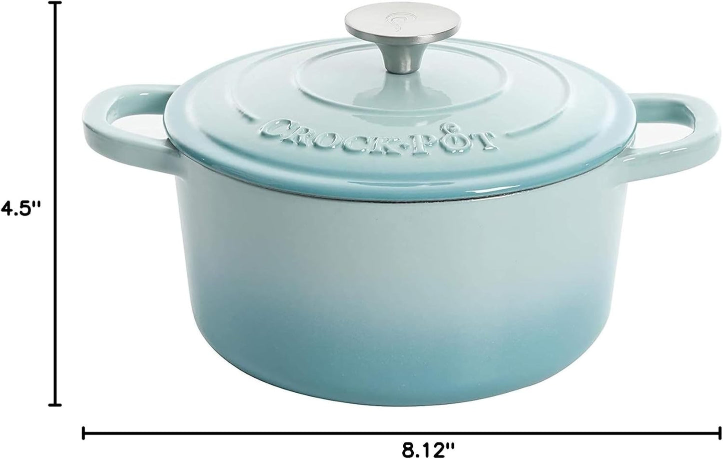 Crock-Pot 3 Quart Enameled Cast Iron Dutch Oven – Aqua Reserve C196