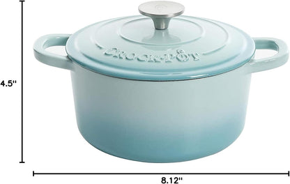 Crock-Pot 3 Quart Enameled Cast Iron Dutch Oven – Aqua Reserve C196